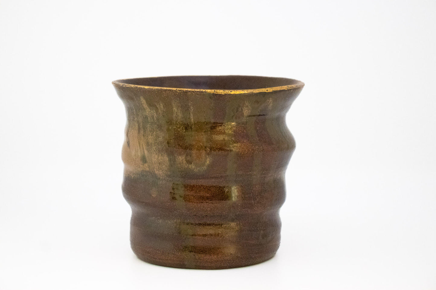 Gold luster on Brown Glaze