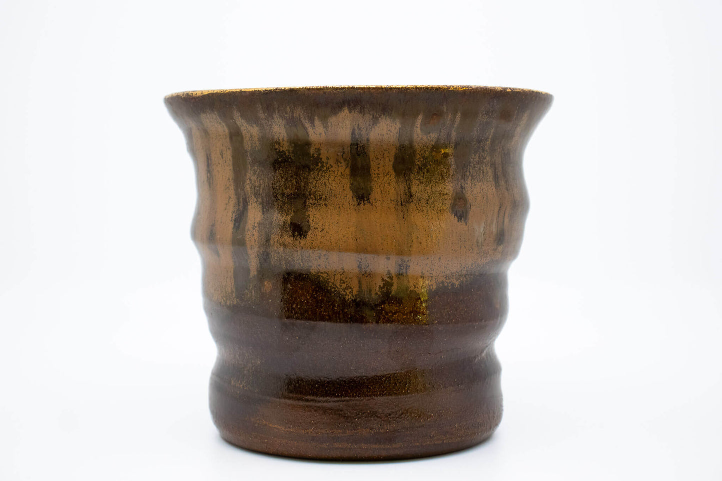 Gold luster on Brown Glaze